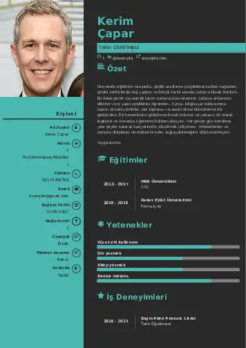 Tarih Öğretmeni Cv Örnekleri cv indir